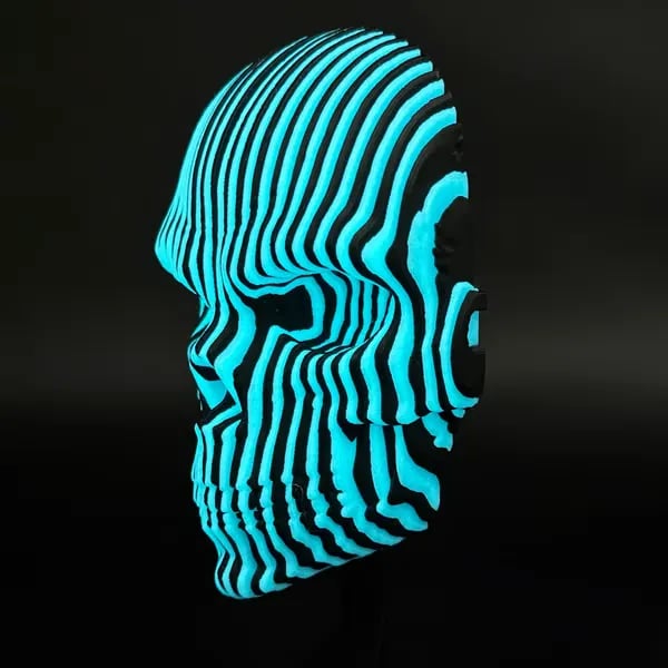 Halloween-dekoration – 3D-printad lysande kvantskalle, självlysande kvantskalle