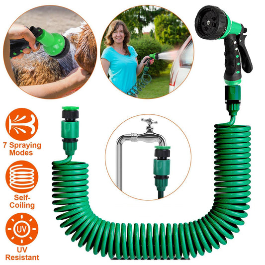 💦 Flexibel självlindande vattenslang med 3/4” och 1/2” adapter