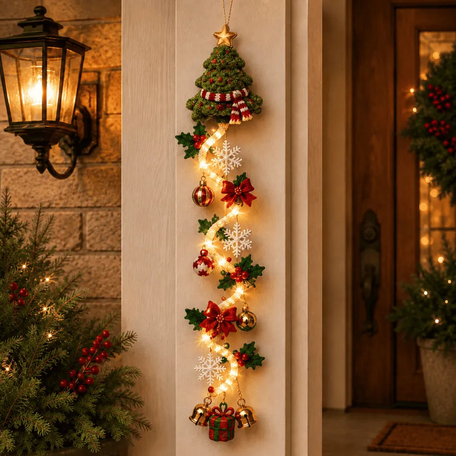 ⏳ Last day with 49% off – 🎄MerryCascade™ illuminated Christmas door hanger | 6 festive light designs✨