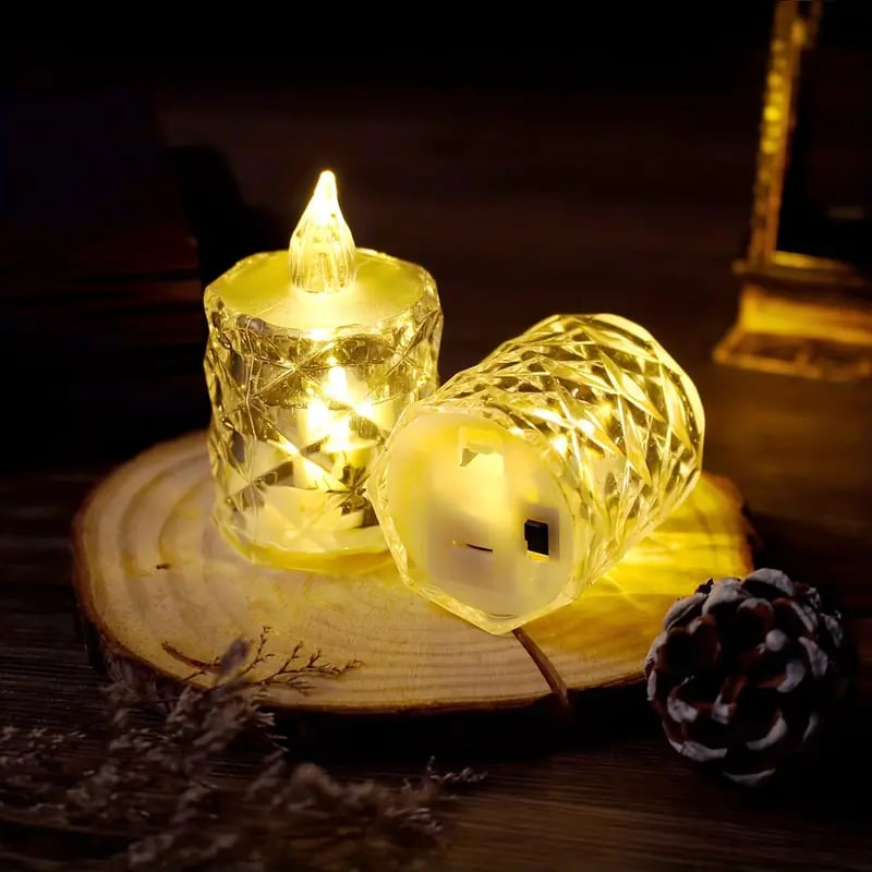 Kristall Flamlösa Ljusset