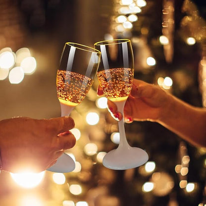 🔥I mörkret, ljusa champagneglas