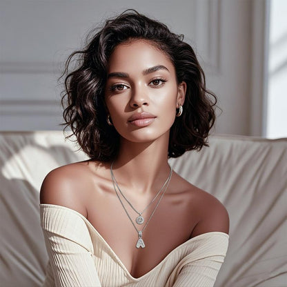 ⭐50% RABATT⭐Alfabetet Hängsmycke Halsband Set