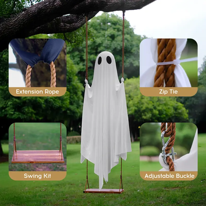 Hanging Ghost Swing Outdoor Halloween Decoration