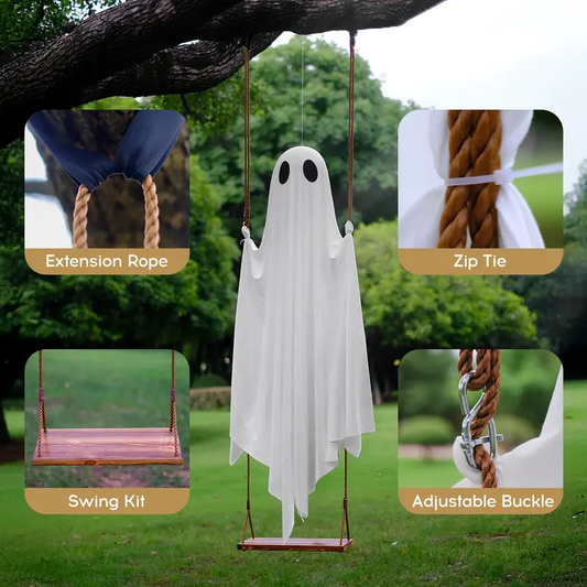 Hanging Ghost Swing Outdoor Halloween Decoration