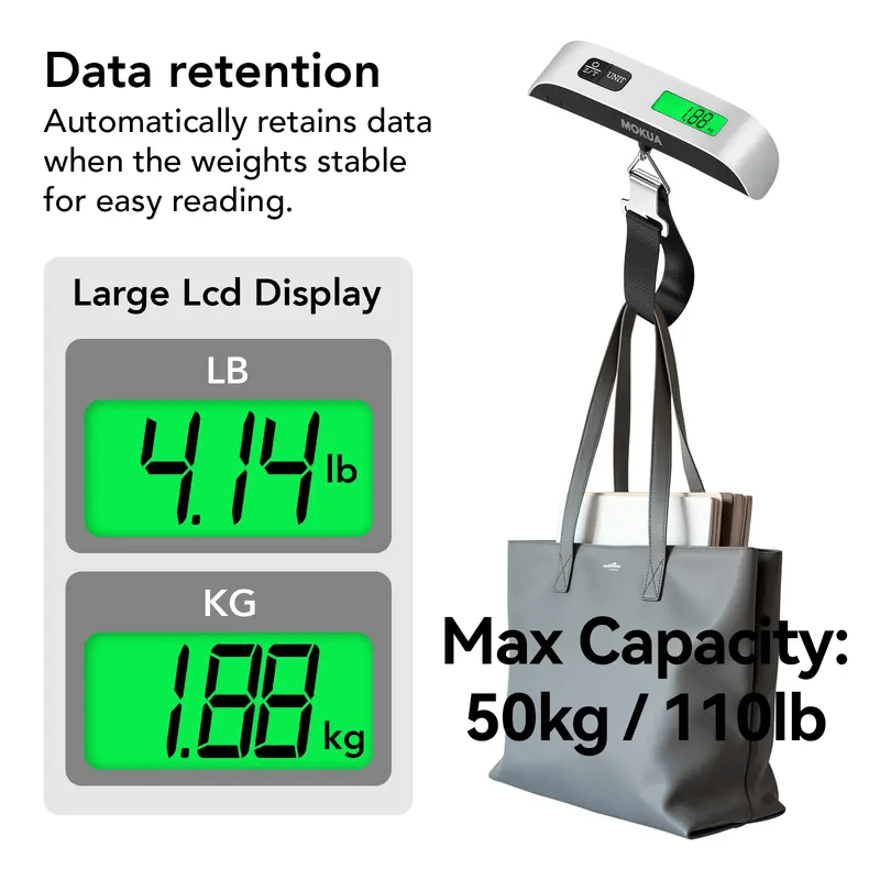 Portable digital luggage scale for accurate weighing