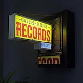 Retro vägglampa för skivaffär, klasisk väggdekoration för vinylskivor, estetisk LED-ljusskylt i retrostil, present till skivsamlare och musikälskar