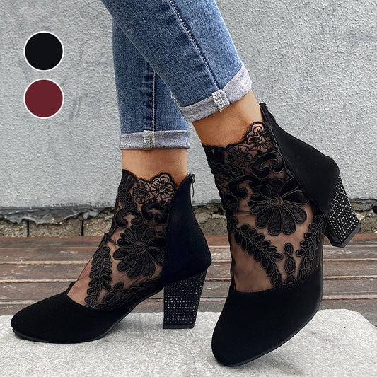 Damen High Heels mit eleganter Spitze für den Sommer/Women's högklackade damklackar med elegant spets för sommaren