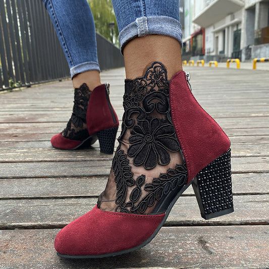 Damen High Heels mit eleganter Spitze für den Sommer/Women's högklackade damklackar med elegant spets för sommaren