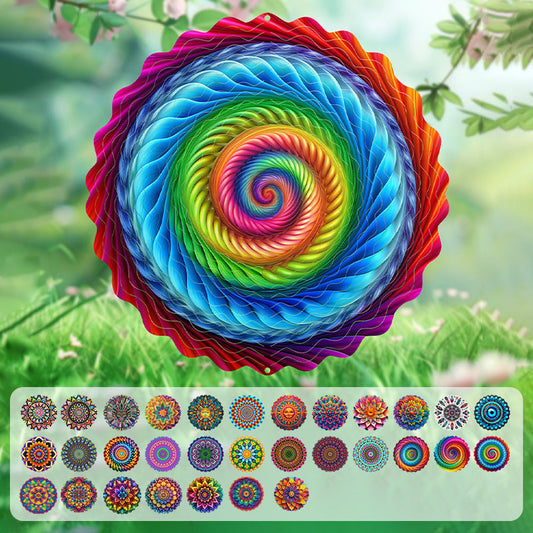 3D färgglada roterande vindspel prydna