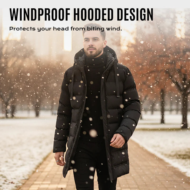 ⌛50% Off Everything! ⏰ Men's Quilted Jacket With Hood, Medium Length 🔥