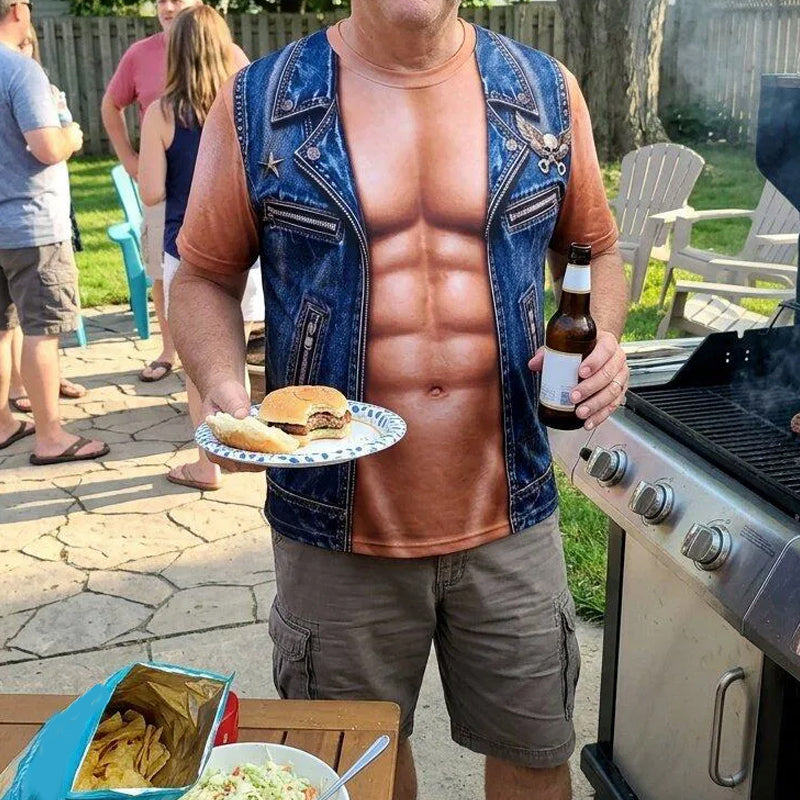 📢📢 50% off!! ⏰Funny men's T-shirt with muscle prin