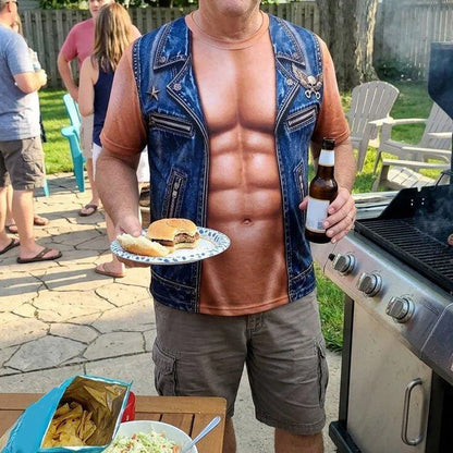 📢📢 50% off!! ⏰Funny men's T-shirt with muscle prin
